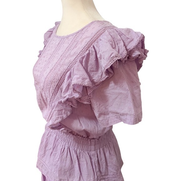 LoveShackFancy Natasha Wisteria Lavender Small Cotton Ruffle Mini Dress - Picture 6 of 13